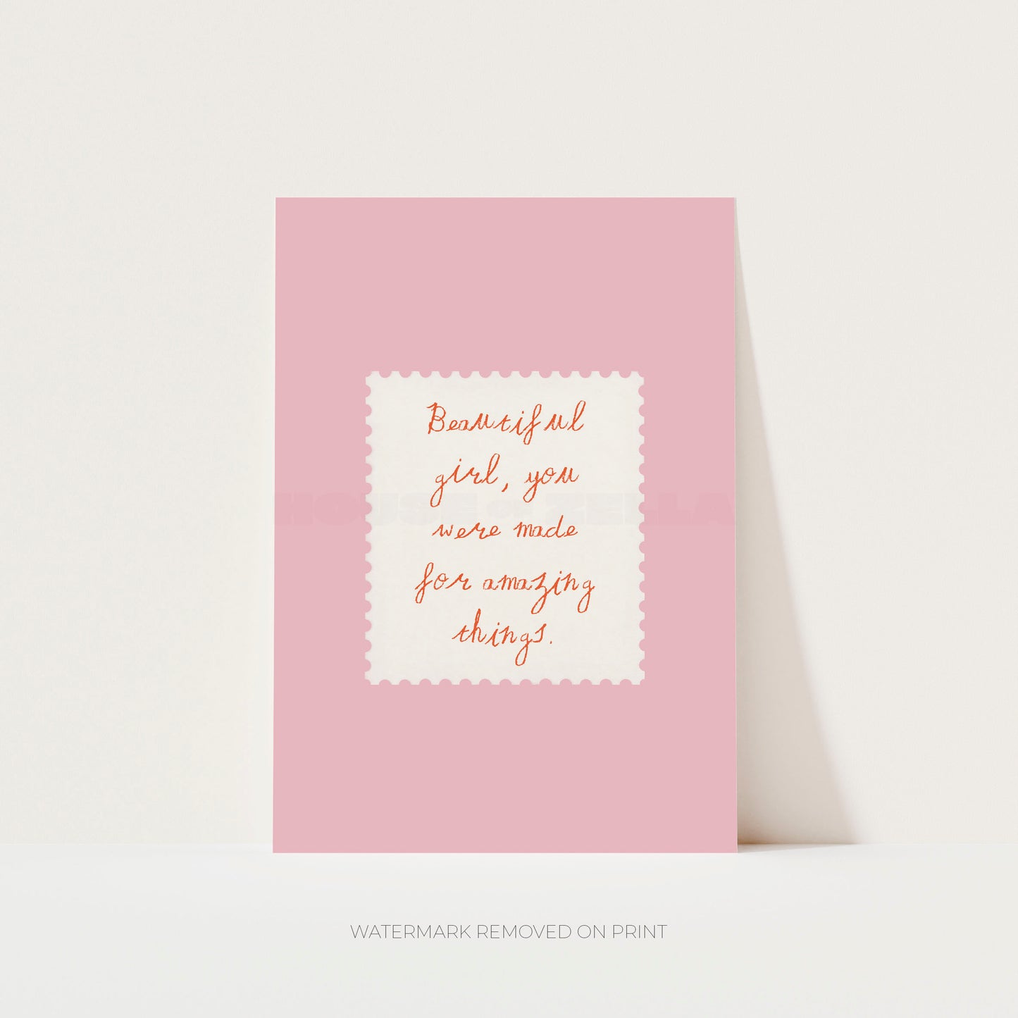 Beautiful Girl art print in pink – House of Zella