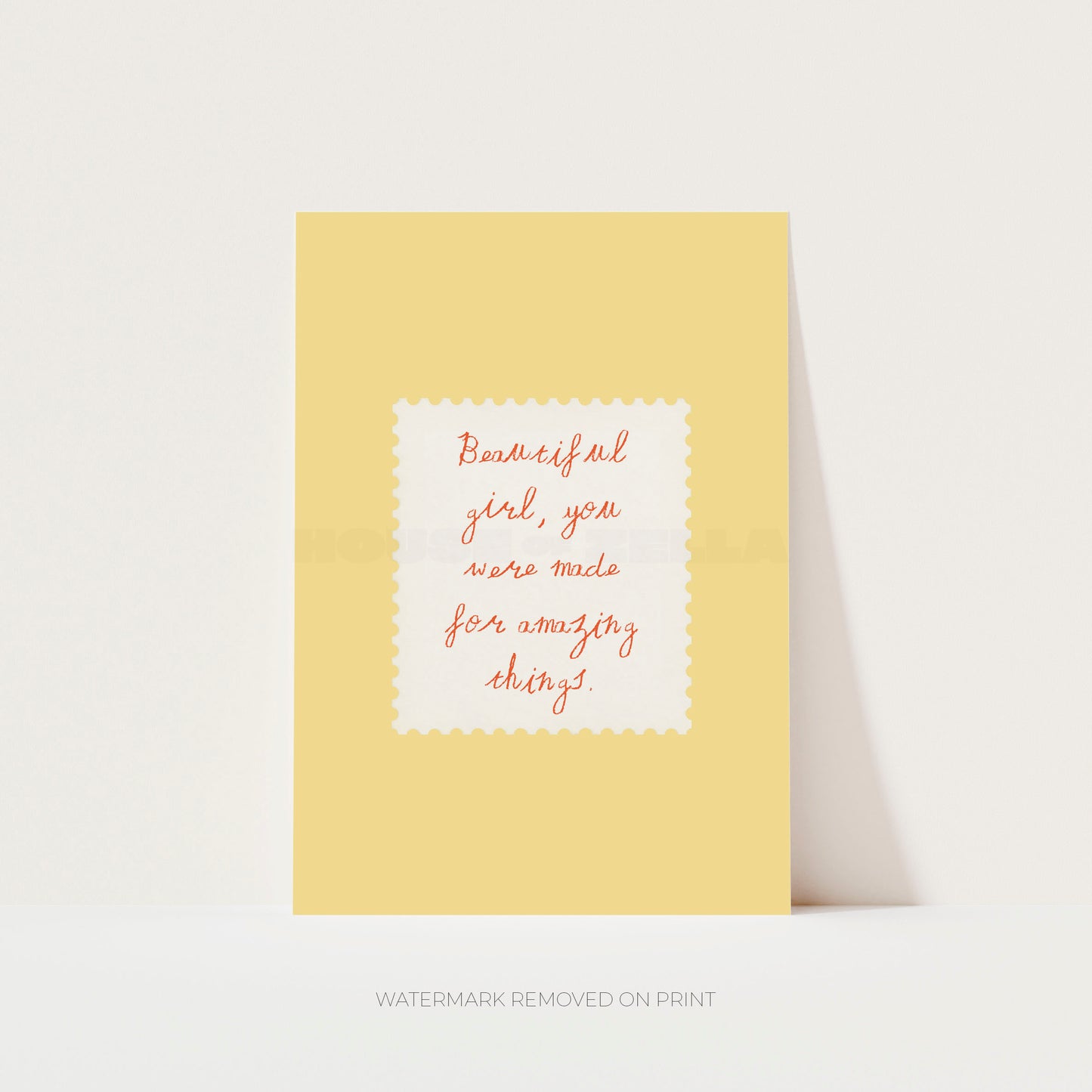 Beautiful Girl art print in yellow – House of Zella
