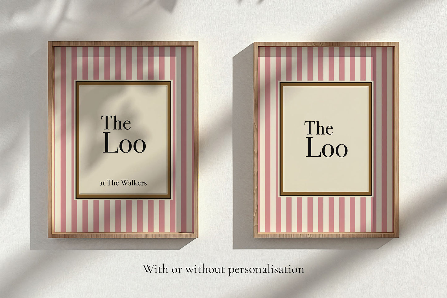 Two framed pictures with 'The Loo' text on a white background