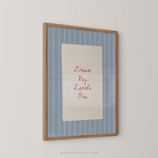 Inspirational nursery wall art featuring the phrase Dream Big Little One