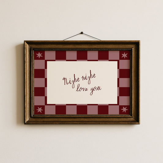 Night Night Love You - Wall Art Print - House of Zella