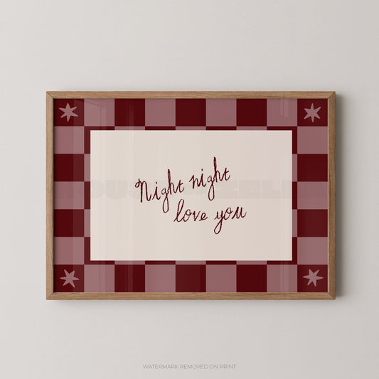 Night Night Love You - Wall Art Print - House of Zella
