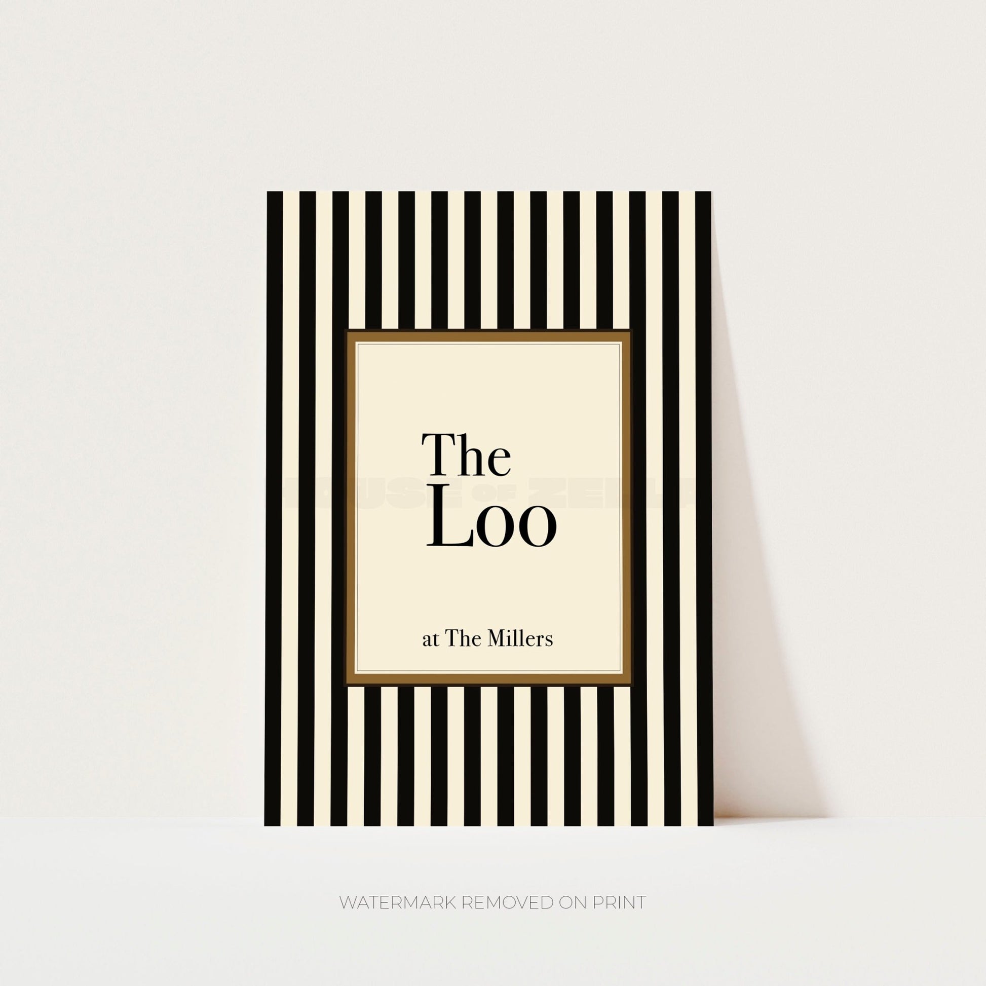 The Loo – Black & Cream - Wall Art Print - House of Zella