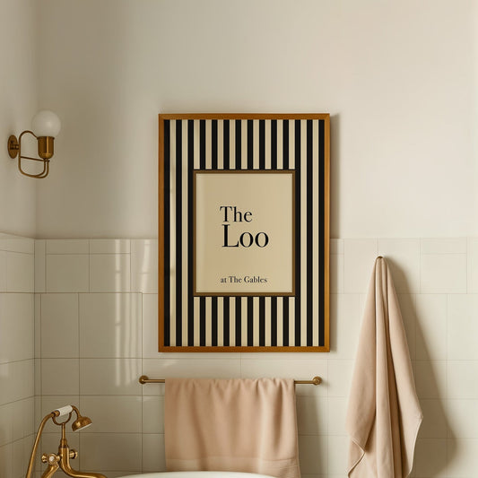The Loo – Black & Cream - Wall Art Print - House of Zella