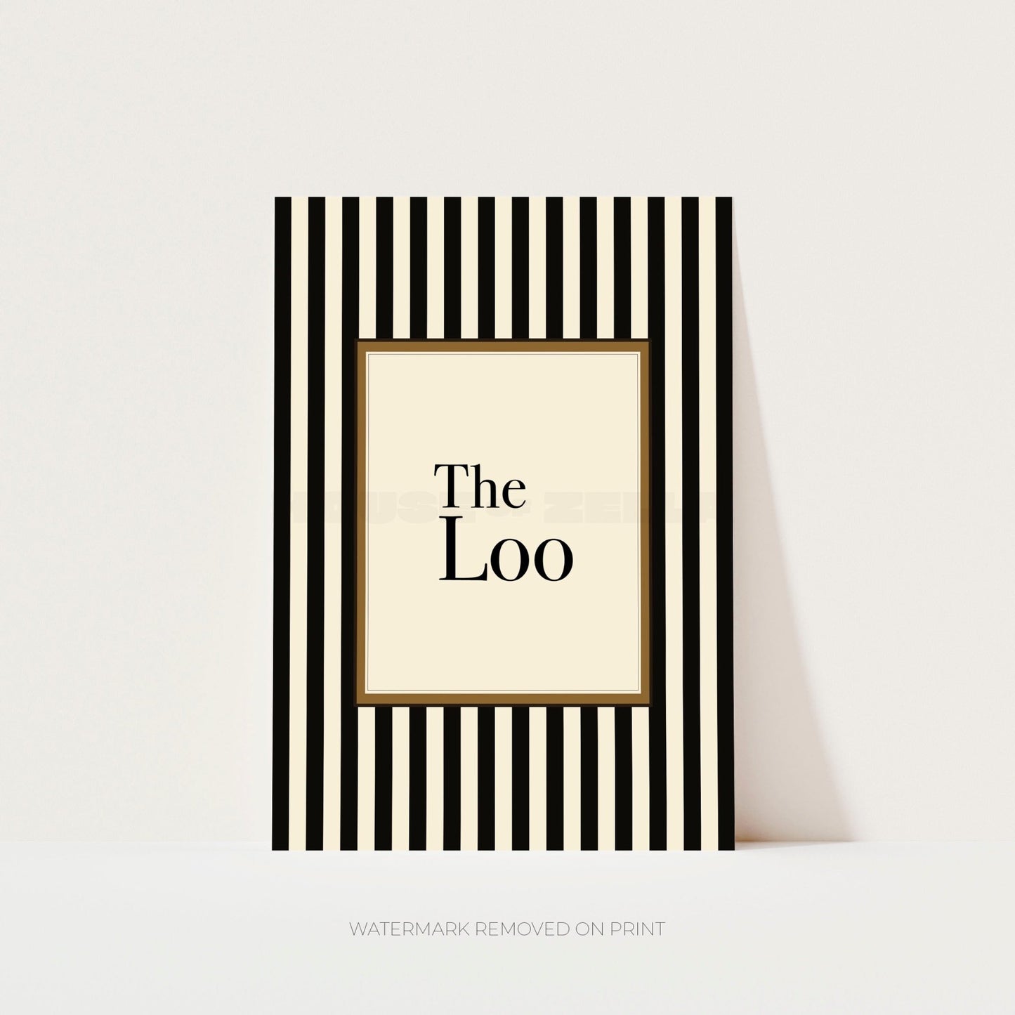 The Loo – Black & Cream - Wall Art Print - House of Zella